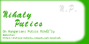 mihaly putics business card